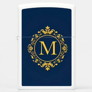 Elegant Golden Monogram Design Zippo Lighter