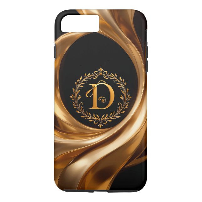 Elegant Golden Monogram Letter D Case-Mate iPhone Case (Back)