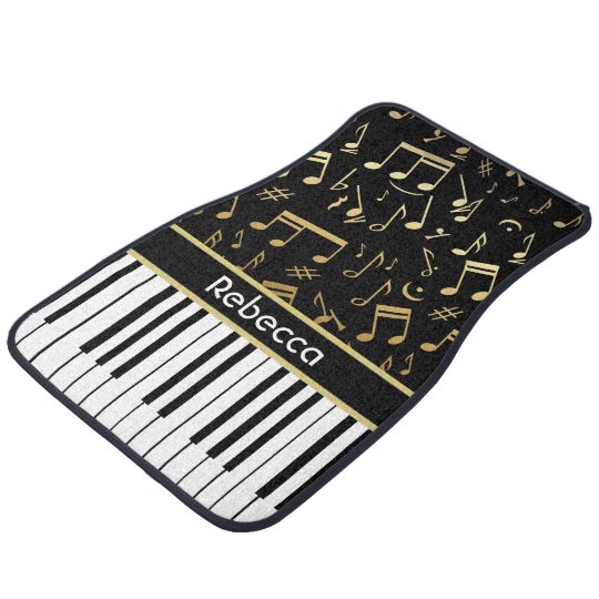 Elegant Golden Music Notes Piano Keys Car Floor Mat Zazzle Com