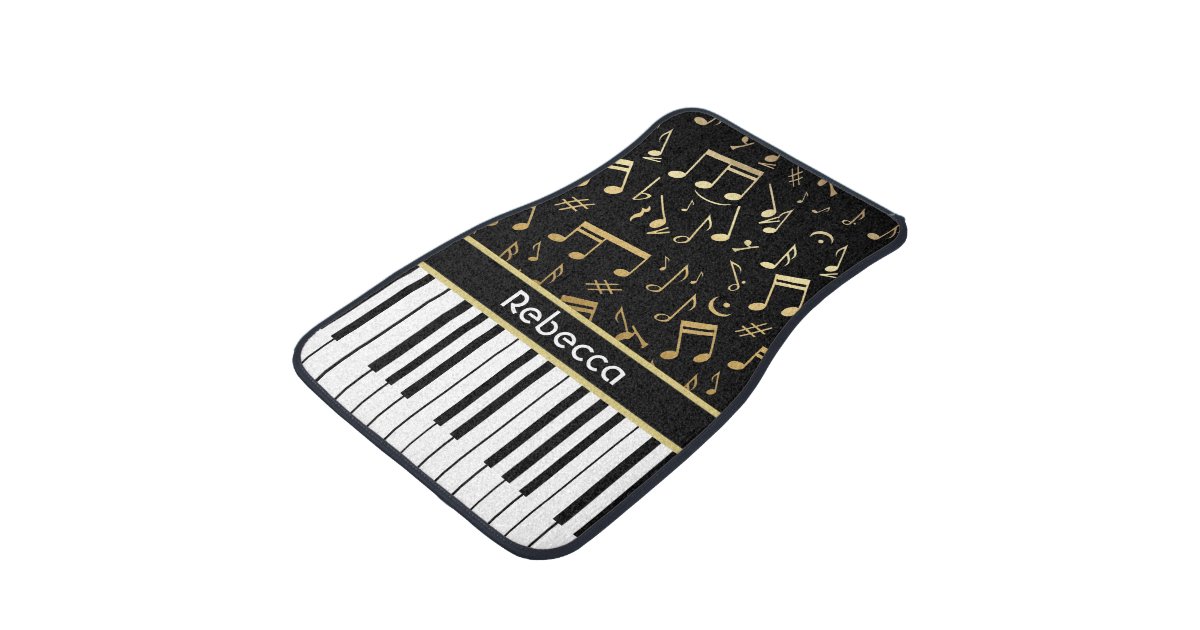 Elegant Golden Music Notes Piano Keys Car Floor Mat Zazzle Com