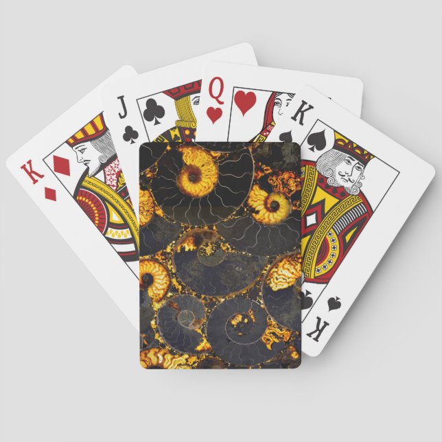 Elegant golden nautilus design poker cards (Back)