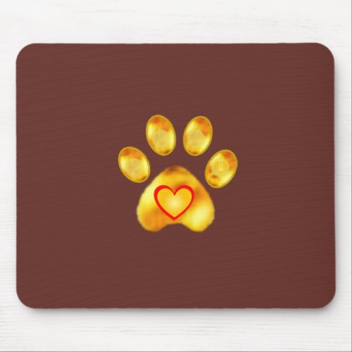 Elegant Golden Paw Mouse Pad