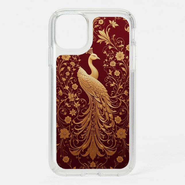 Elegant Golden Peacock Art Speck iPhone 11 Case (Front)