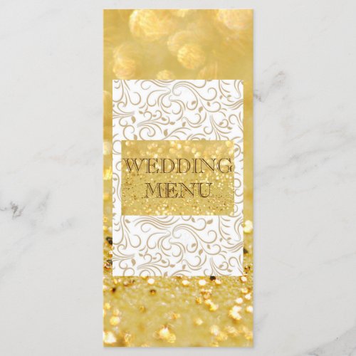 Elegant Golden Personalized Wedding Menu