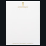 Elegant Golden Pineapple Logo Letterhead<br><div class="desc">A timeless and elegant logo of a pineapple displayed in faux metallic gold is styled with your name or business name customizable letterhead template. The pineapple design is perfect for hospitality, real estate agents, interior designers, home stylists and more. This design is part of a series of coordinating office materials....</div>