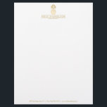 Elegant Golden Pineapple Logo Letterhead<br><div class="desc">A timeless and elegant logo of a pineapple displayed in faux metallic gold is styled with your name or business name customizable letterhead template. The pineapple design is perfect for hospitality, real estate agents, interior designers, home stylists and more. This design is part of a series of coordinating office materials....</div>