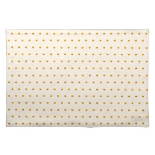 Elegant golden polka dots on champagne beige cloth placemat