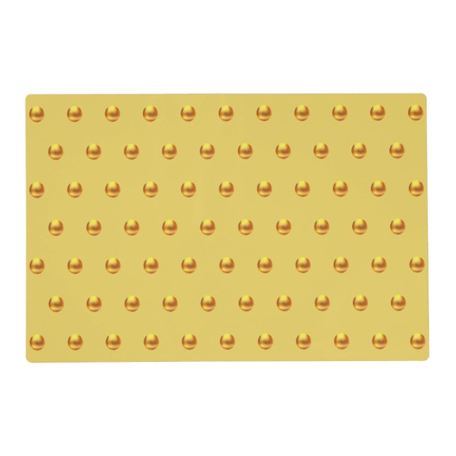 Elegant golden polka dots on golden placemat (Back)