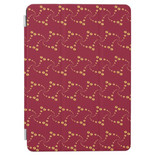 Elegant Golden Polka Dots on Maroon iPad Air Cover