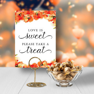 Elegant Golden Poppy Love is Sweet Sign Invitation