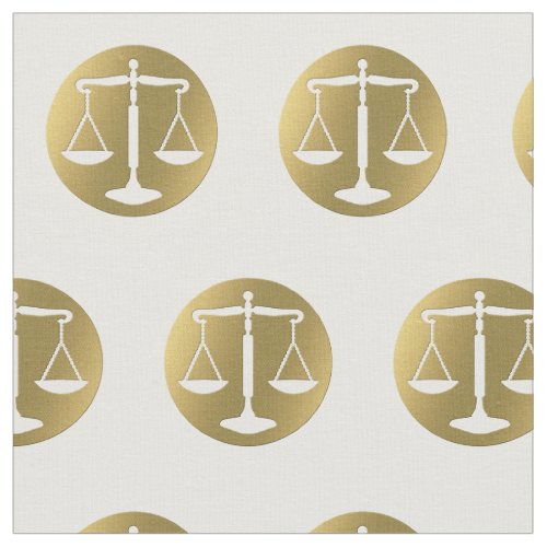 Elegant Golden Scales of Justice  Lawyer Fabric