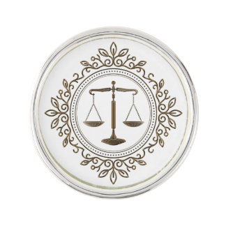 Elegant Golden Scales of Justice Pin