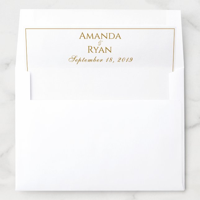 Elegant Golden Script Wedding Envelope Liner (In Envelope)