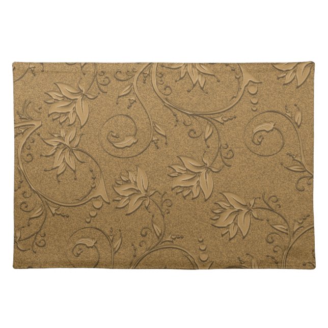 Elegant Golden Scrolls Placemat (Front)