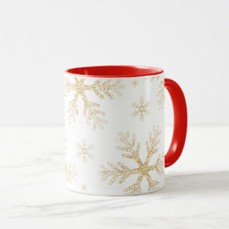 Elegant Golden Snow Cup for Christmas