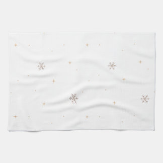 Elegant Golden Snowflake Kitchen Towel