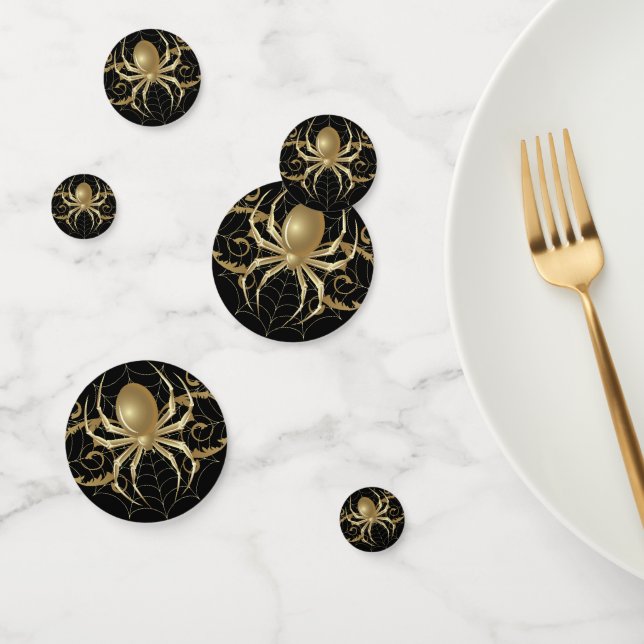 Elegant  Golden Spiders Confetti (Group)