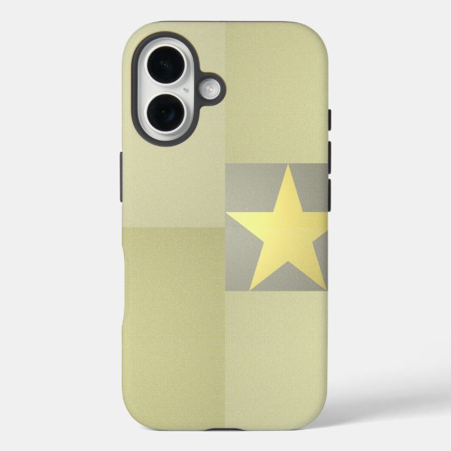 Elegant Golden Star Excellence, Modern Yellow Grey Case-Mate iPhone Case (Back)