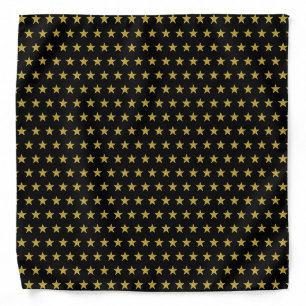 Elegant Golden Star Pattern on Black Bandana
