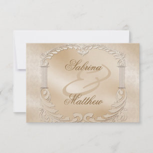 Elegant Golden Swans Formal Reception card