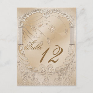 Elegant Golden Swans Formal Table Number