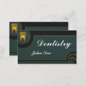 Elegant golden teeth dentist dental business card (Front/Back)