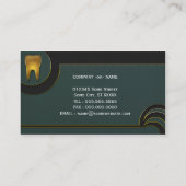 Elegant golden teeth dentist dental business card (Back)