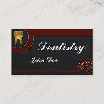 Elegant Golden Teeth Dentist Dental Business Card by johan555 at Zazzle