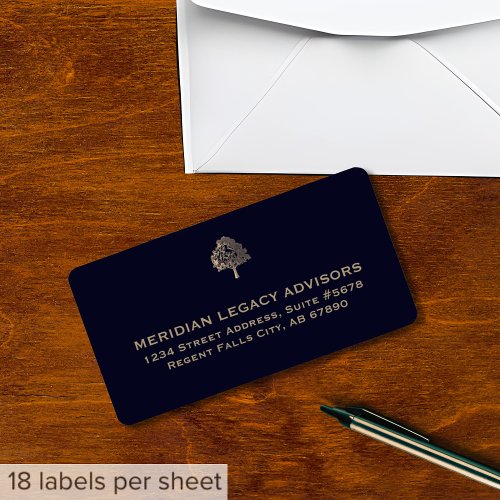 Elegant Golden Tree Logo Address Labels