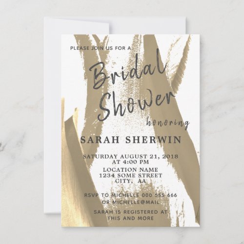 Elegant Golden Tulip Floral Bridal Shower Invitation
