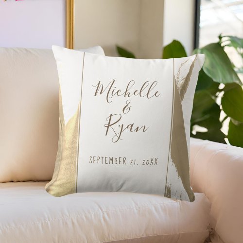 Elegant Golden Tulip Floral Wedding Keepsake Throw Pillow