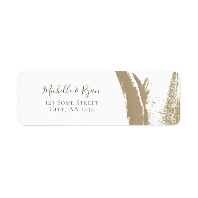 Elegant Golden Tulip Flower Wedding Address Label (Front)