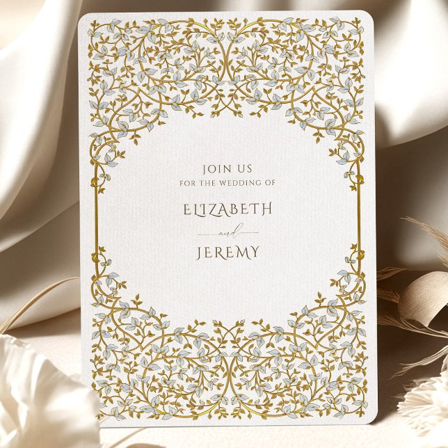 Elegant Golden Vine Wedding Invitation Suite (Creator Uploaded)