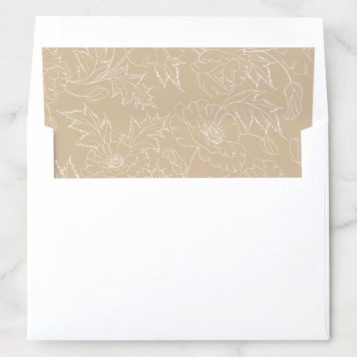 Elegant Golden Vintage Floral Envelope Envelope Liner