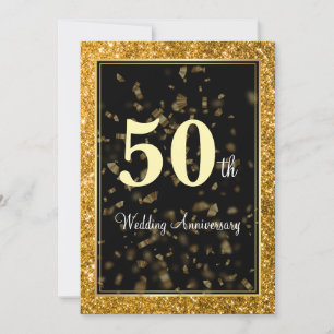 Elegant Golden Wedding 50th Anniversary Invitation
