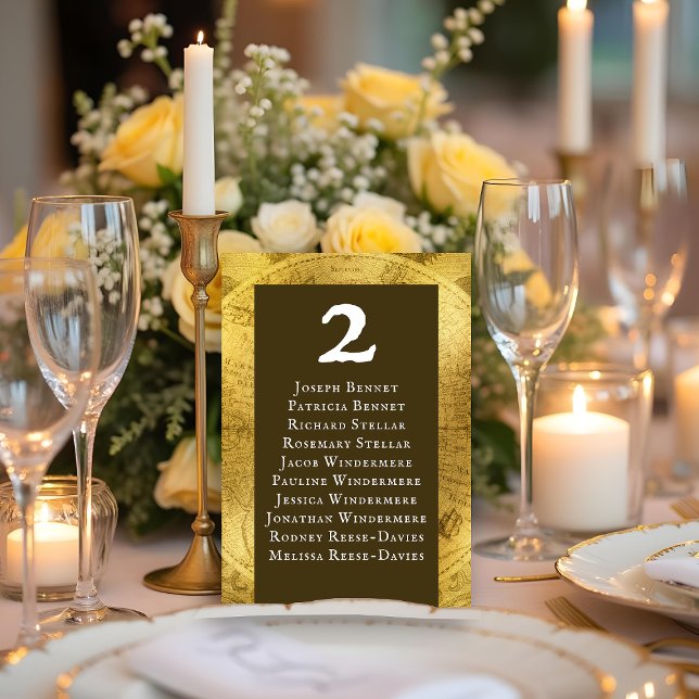 Elegant Golden Wedding Reception Table Number (Elegant Golden Wedding Reception Table Number)