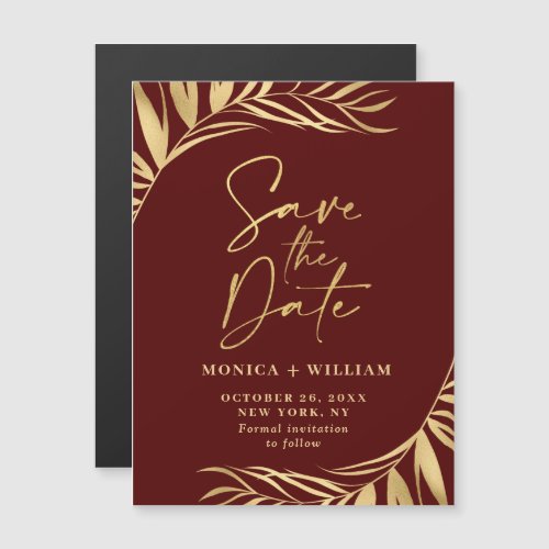 Elegant Golden Wedding Save the Date Magnetic Card