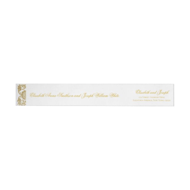 Elegant Golden Wedding Wraparound Wrap Around Label (Individual)