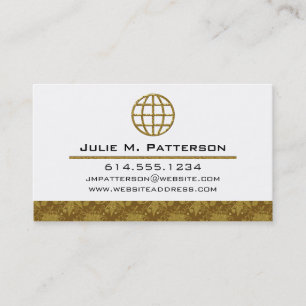 Elegant Golden World Globe Modern Business Cards
