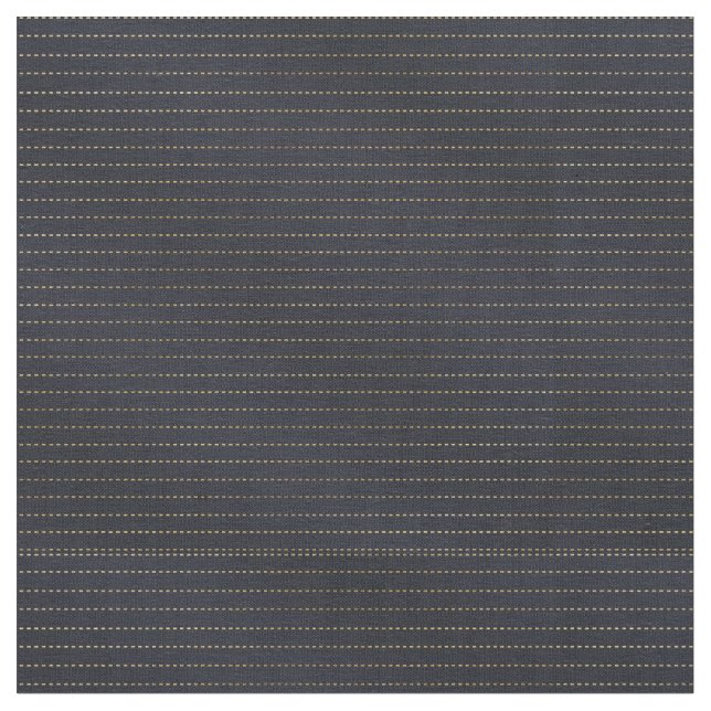 Elegant Golden Yellow Dashed Stripes Bluish Gray Fabric (Close Up)