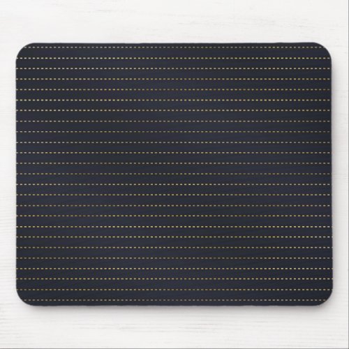 Elegant Golden Yellow Dashed Stripes Bluish Gray Mouse Pad