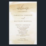 Elegant  Golden Yellow Watercolor Wedding Program<br><div class="desc">Elegant golden yellow watercolor Wedding program with beautiful modern hand written calligraphy in golden hues. Simple and modern style. Ability to make text changes and adjustments by selecting customize further. Front with wedding ceremony details, back with wedding party names and thank you message for your guests. Background with golden yellow...</div>