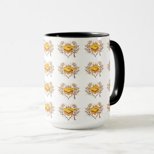 Elegant Goldenrod Hand-drawn Cap Graduation Mug