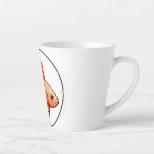 Elegant Goldfish Illustration Ceramic  Latte Mug