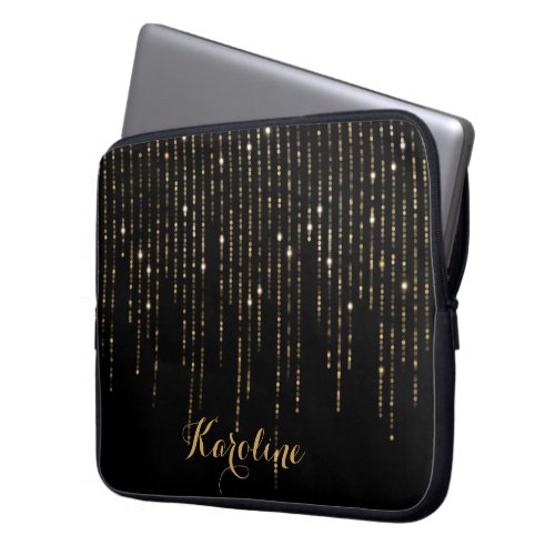 Elegant Golding Glitter Personalized Laptop Sleeve