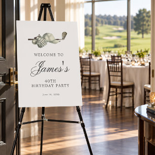 Elegant Golf 40th Birthday Party Welcome Foam Board