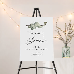 Elegant Golf 70th Birthday Party Welcome Foam Board