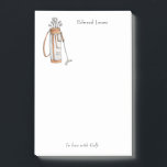 Elegant Golf bag with Initials Notepad<br><div class="desc">This Personalized golf themed Note pad features golf bag Illustration with your Initials with text at the bottom "In love with GOLF" ( the tag lineman be changed). Perfect gift for golf lovers. Customize with your name by "Edit this design template" boxes on the right hand side of the item,...</div>