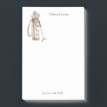 Elegant Golf bag with Initials Notepad<br><div class="desc">This Personalized golf themed Note pad features golf bag Illustration with your Initials with text at the bottom "In love with GOLF" ( the tag lineman be changed). Perfect gift for golf lovers. Customize with your name by "Edit this design template" boxes on the right hand side of the item,...</div>