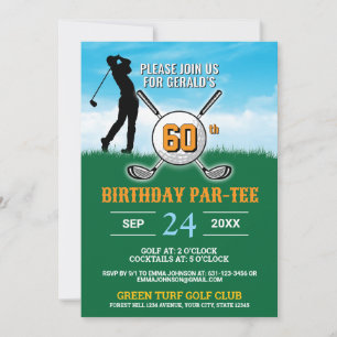 Elegant Golf Birthday Design Invitation
